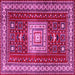 Square Geometric Pink Traditional Rug, tr2678pnk