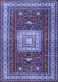 Geometric Blue Traditional Rug, tr2678blu