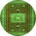 Machine Washable Geometric Green Traditional Area Rugs, wshtr2678grn