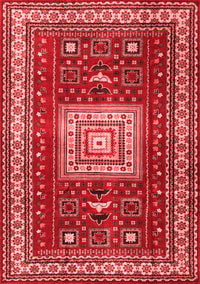 Geometric Red Traditional Rug, tr2678red