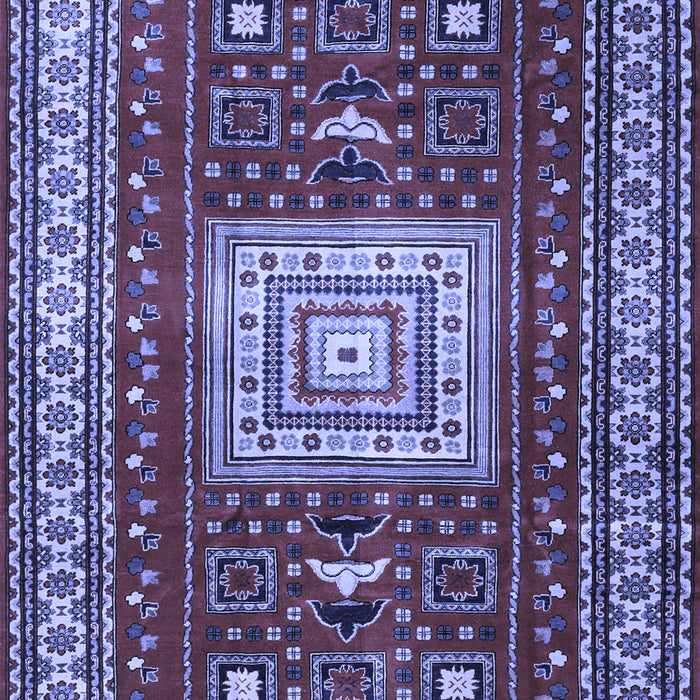 Geometric Blue Traditional Rug, tr2678blu
