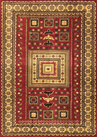 Geometric Brown Traditional Rug, tr2678brn