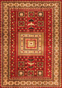 Geometric Orange Traditional Rug, tr2678org