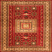 Serging Thickness of Geometric Orange Traditional Rug, tr2678org