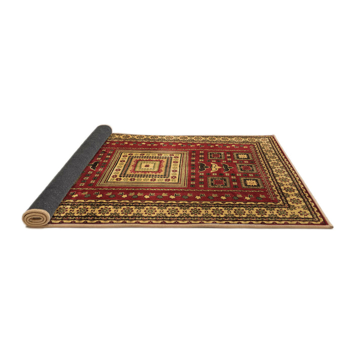 Sideview of Geometric Brown Traditional Rug, tr2678brn