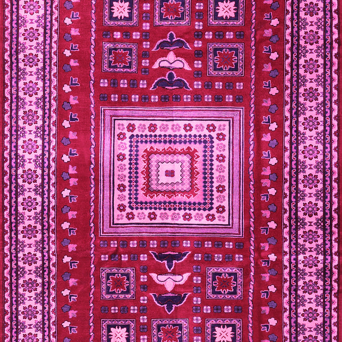Geometric Pink Traditional Rug, tr2678pnk