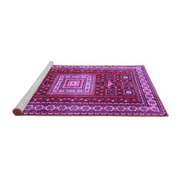 Sideview of Machine Washable Geometric Purple Traditional Area Rugs, wshtr2678pur