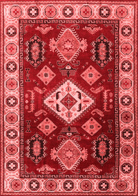 Geometric Red Traditional Rug, tr2679red