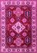 Machine Washable Geometric Pink Traditional Rug, wshtr2679pnk