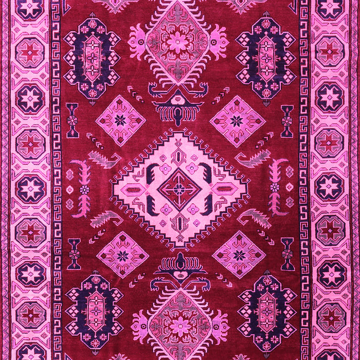 Machine Washable Geometric Pink Traditional Rug, wshtr2679pnk