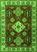 Serging Thickness of Machine Washable Geometric Green Traditional Area Rugs, wshtr2679grn