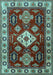 Machine Washable Geometric Light Blue Traditional Rug, wshtr2679lblu