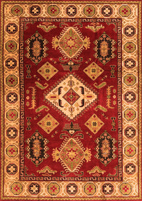 Geometric Orange Traditional Rug, tr2679org