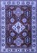 Geometric Blue Traditional Rug, tr2679blu