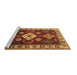 Sideview of Machine Washable Geometric Brown Traditional Rug, wshtr2679brn