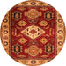 Square Geometric Orange Traditional Rug, tr2679org