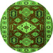 Machine Washable Geometric Green Traditional Area Rugs, wshtr2679grn