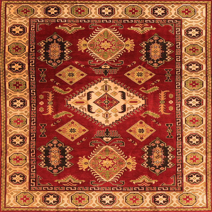 Serging Thickness of Geometric Orange Traditional Rug, tr2679org