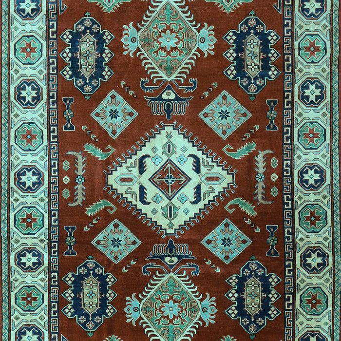Geometric Light Blue Traditional Rug, tr2679lblu