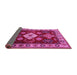 Sideview of Geometric Pink Traditional Rug, tr2679pnk