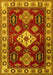 Geometric Yellow Traditional Rug, tr2679yw