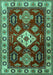 Machine Washable Geometric Turquoise Traditional Area Rugs, wshtr2679turq