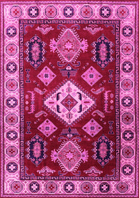 Geometric Pink Traditional Rug, tr2679pnk