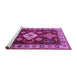 Sideview of Machine Washable Geometric Purple Traditional Area Rugs, wshtr2679pur