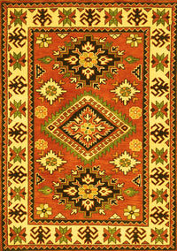 Geometric Yellow Traditional Rug, tr267yw