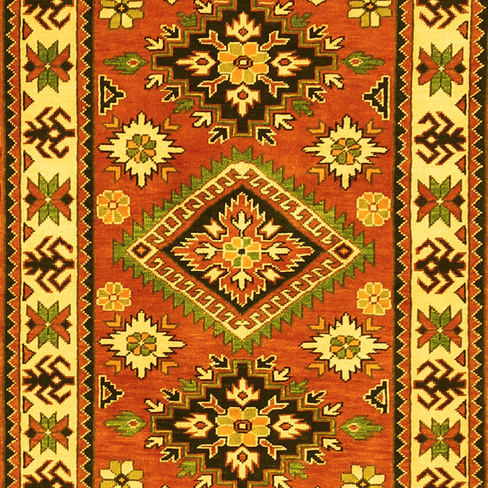 Geometric Yellow Traditional Rug, tr267yw
