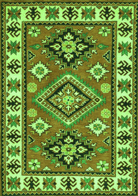 Geometric Green Traditional Rug, tr267grn