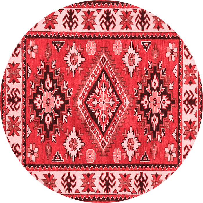 Machine Washable Geometric Red Traditional Rug, wshtr267red
