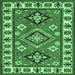 Square Geometric Emerald Green Traditional Rug, tr267emgrn