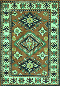 Geometric Turquoise Traditional Rug, tr267turq