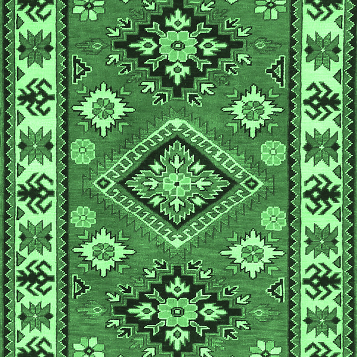 Geometric Emerald Green Traditional Rug, tr267emgrn
