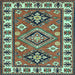 Square Geometric Light Blue Traditional Rug, tr267lblu