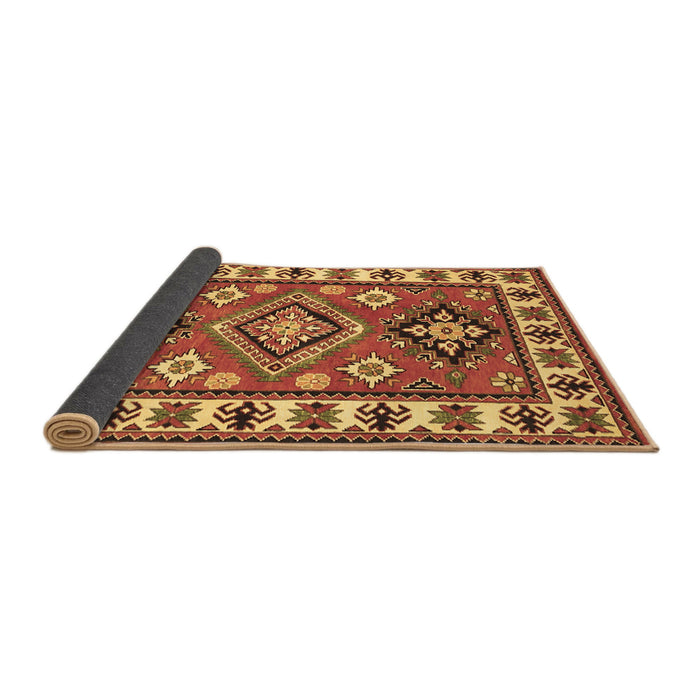 Sideview of Geometric Brown Traditional Rug, tr267brn