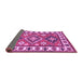 Sideview of Geometric Purple Traditional Rug, tr267pur