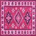 Square Geometric Pink Traditional Rug, tr267pnk