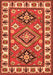 Serging Thickness of Machine Washable Geometric Orange Traditional Area Rugs, wshtr267org