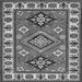 Round Machine Washable Geometric Gray Traditional Rug, wshtr267gry