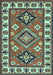 Geometric Light Blue Traditional Rug, tr267lblu