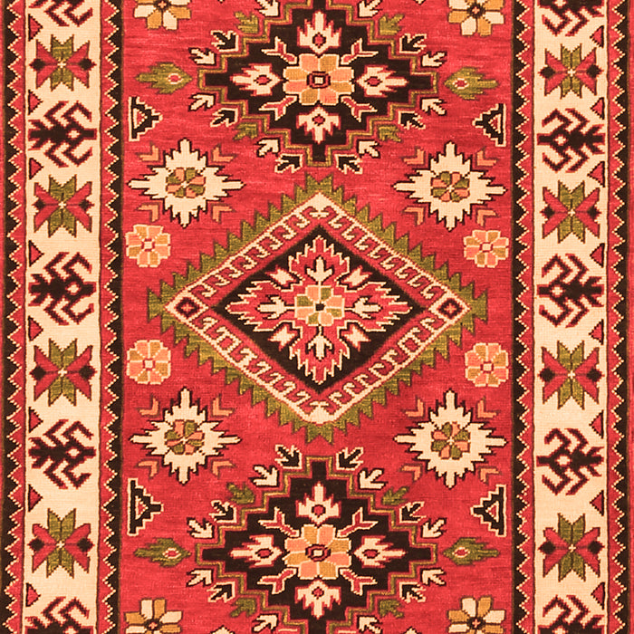 Geometric Orange Traditional Rug, tr267org