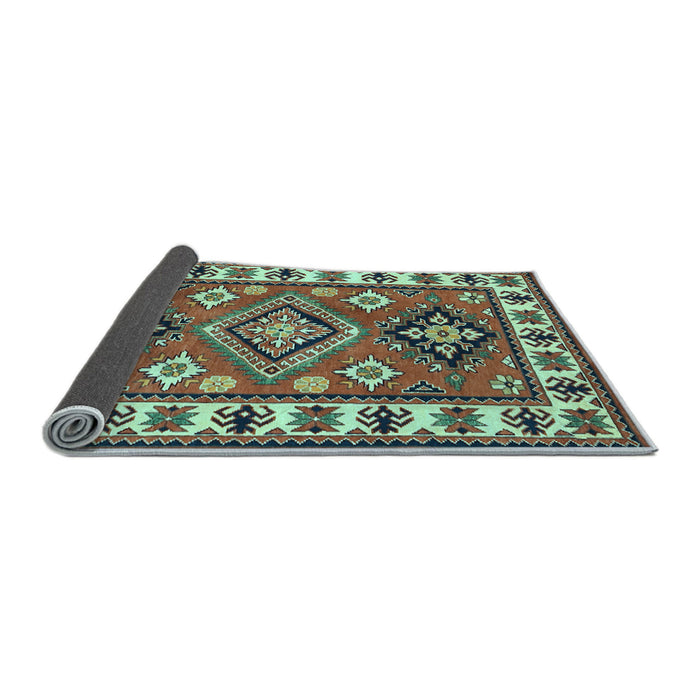 Sideview of Geometric Light Blue Traditional Rug, tr267lblu