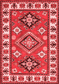 Geometric Red Traditional Rug, tr267red