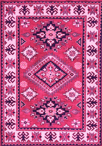 Geometric Pink Traditional Rug, tr267pnk