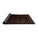 Sideview of Traditional Black Brown Persian Rug, tr2680