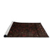 Sideview of Machine Washable Traditional Black Brown Rug, wshtr2680