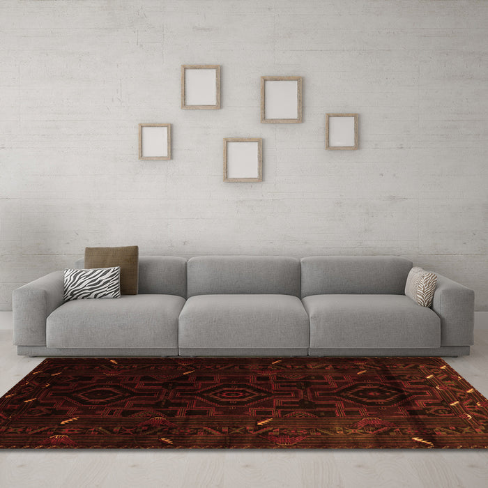 Machine Washable Persian Orange Traditional Area Rugs in a Living Room, wshtr2680org