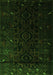 Serging Thickness of Machine Washable Persian Green Traditional Area Rugs, wshtr2680grn